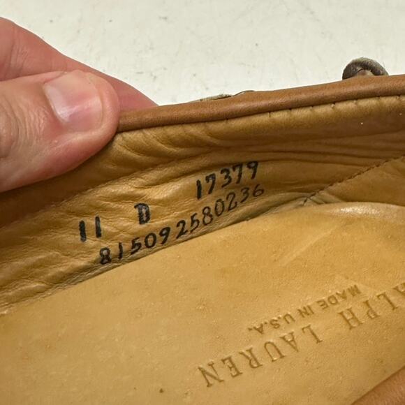 VGUC Rancourt & Co. x Polo Ralph Lauren Boat Shoe Natural Made in Maine USA 11 D main image 8